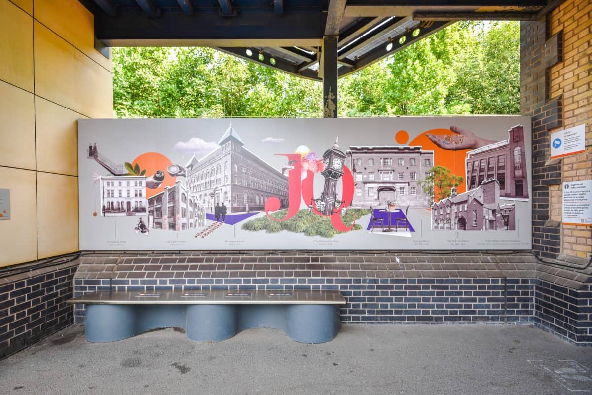Jewellery Quarter station - art mural project by JQBID