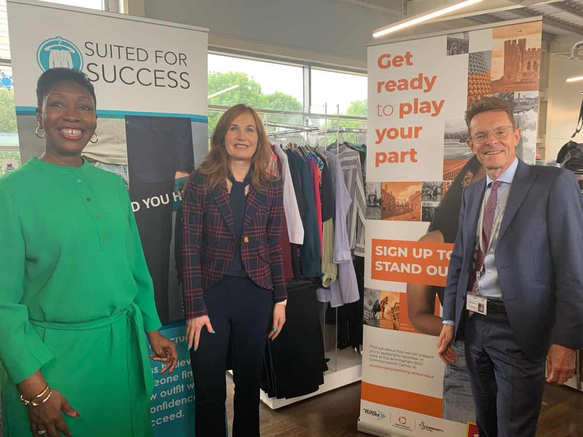 West Midlands Mayor Andy Street with Suited for Success Chief Executive Patricia White and Chair of Trustees Susan Davies