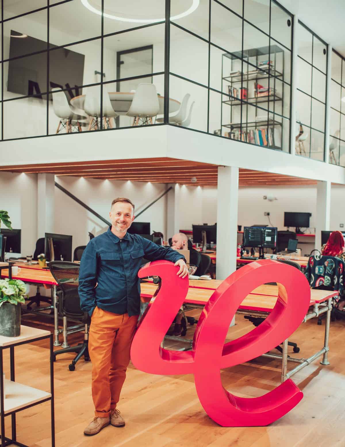 Ollie Leggett, Founder and Managing Director of IE Brand & Digital, in the agency's new studio space