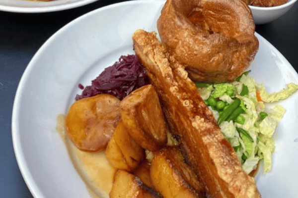 a roast dinner from the red lion pub
